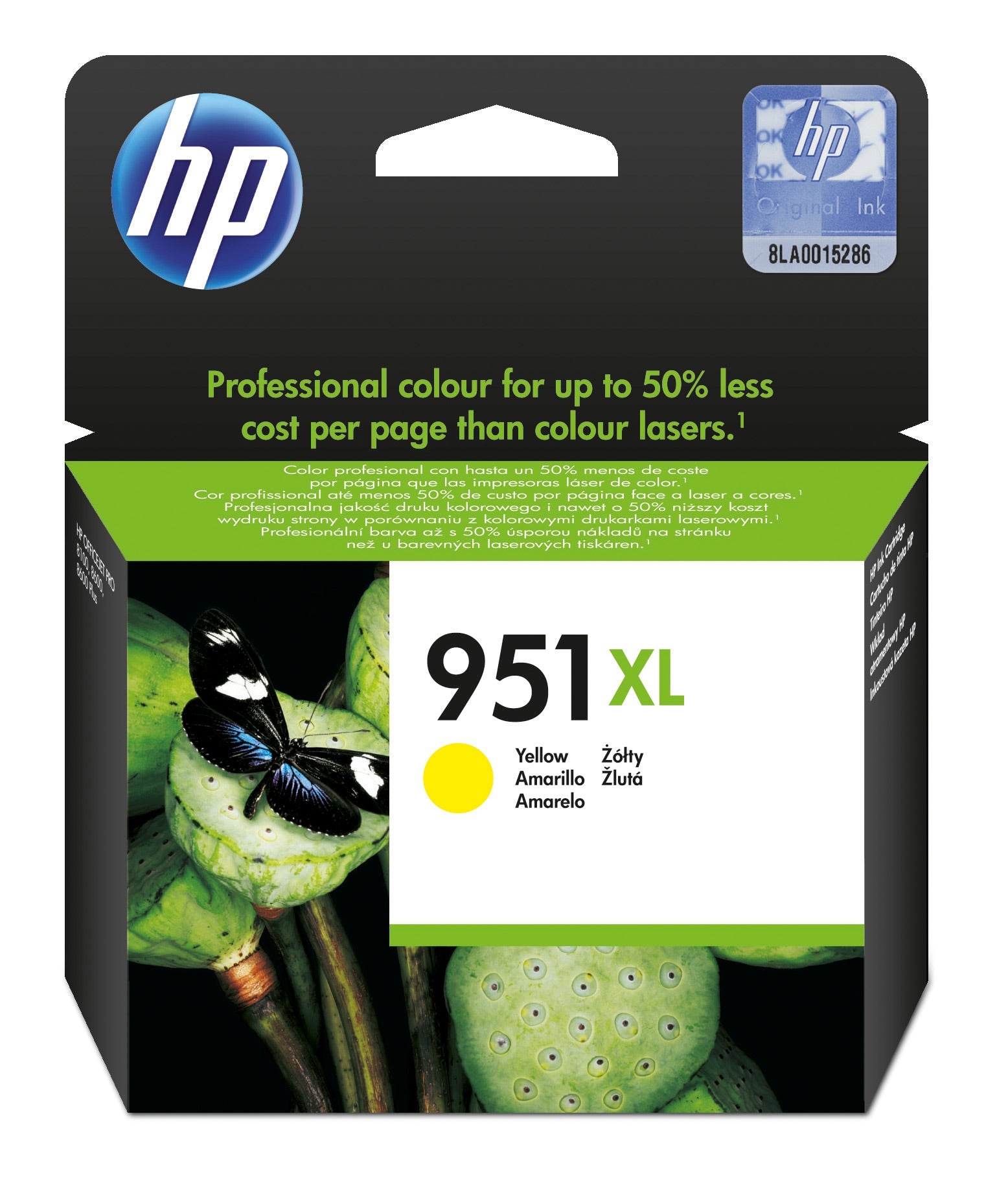 HP CN048AE/951XL Ink cartridge yellow high-capacity, 1.5K pages ISO/IEC 24711 17ml for HP OfficeJet Pro 8100/8610/8620