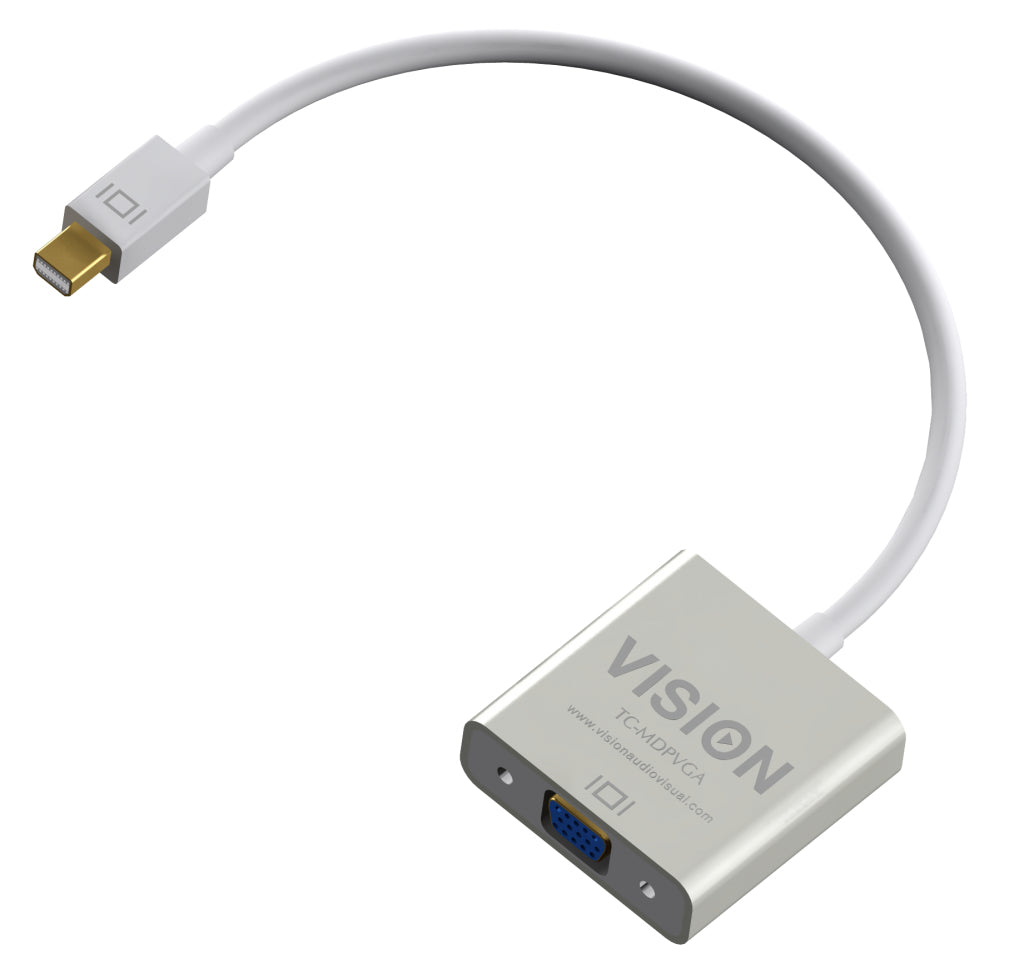 Vision TC-MDPVGA video cable adapter 0.220 m Mini DisplayPort VGA (D-Sub) White