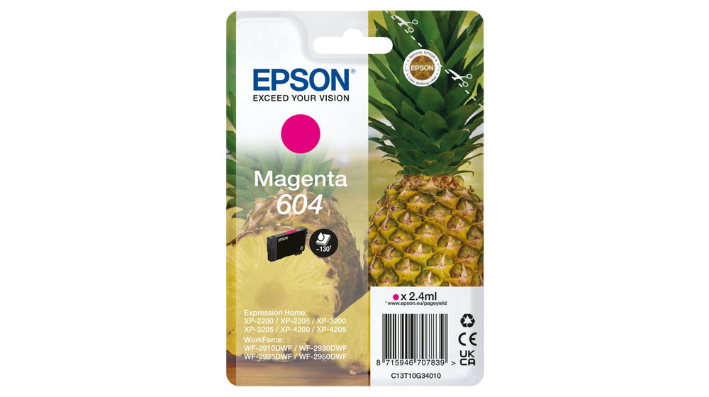 Epson C13T10G34010/604 Ink cartridge magenta, 130 pages 2,4ml for Epson XP-2200