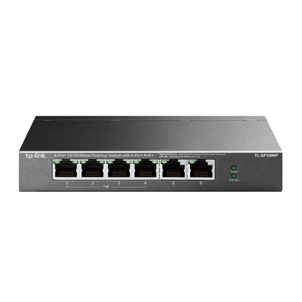 TP-Link TL-SF1006P network switch Unmanaged Fast Ethernet (10/100) Power over Ethernet (PoE) Black  - Networking - TP-LINK