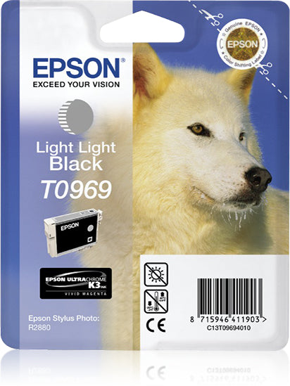 Epson C13T09694010/T0969 Ink cartridge light light black, 6.07K pages 11.4ml for Epson Stylus Photo R 2880