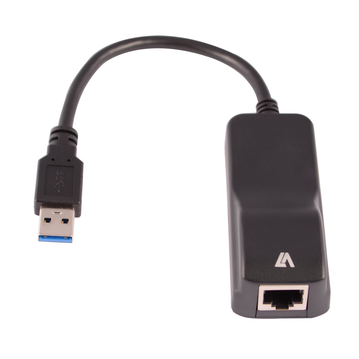 V7 Black Gigabit Ethernet Adapter USB 3.0 A Male to RJ45 Female  - Computer Cables - V7