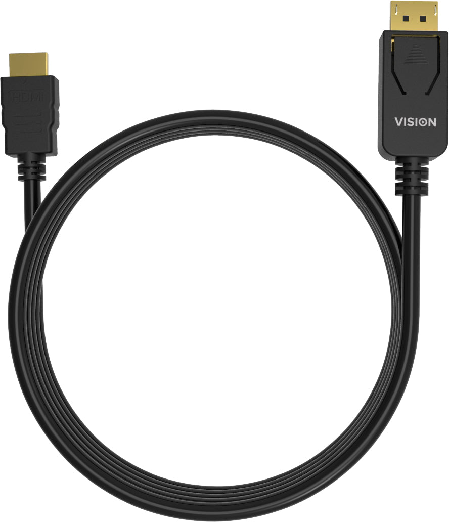 Vision TC 2MDPHDMI/BL video cable adapter 2 m DisplayPort HDMI Type A (Standard) Black