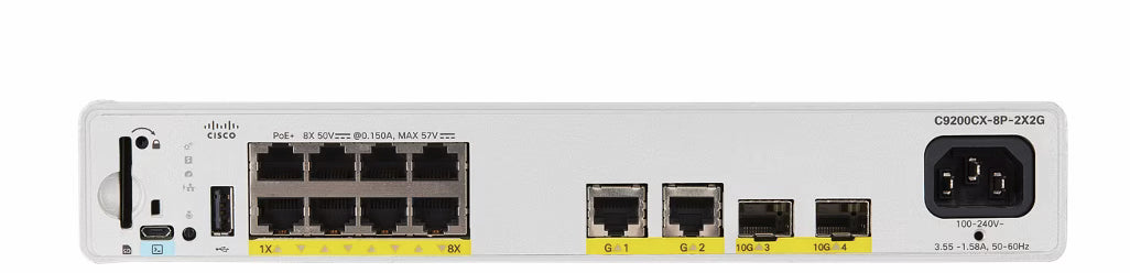 Cisco Catalyst C9200CX-8P-2X2G-E network switch Managed L2/L3 Gigabit Ethernet (10/100/1000) Power over Ethernet (PoE) Grey  - Networking - Cisco