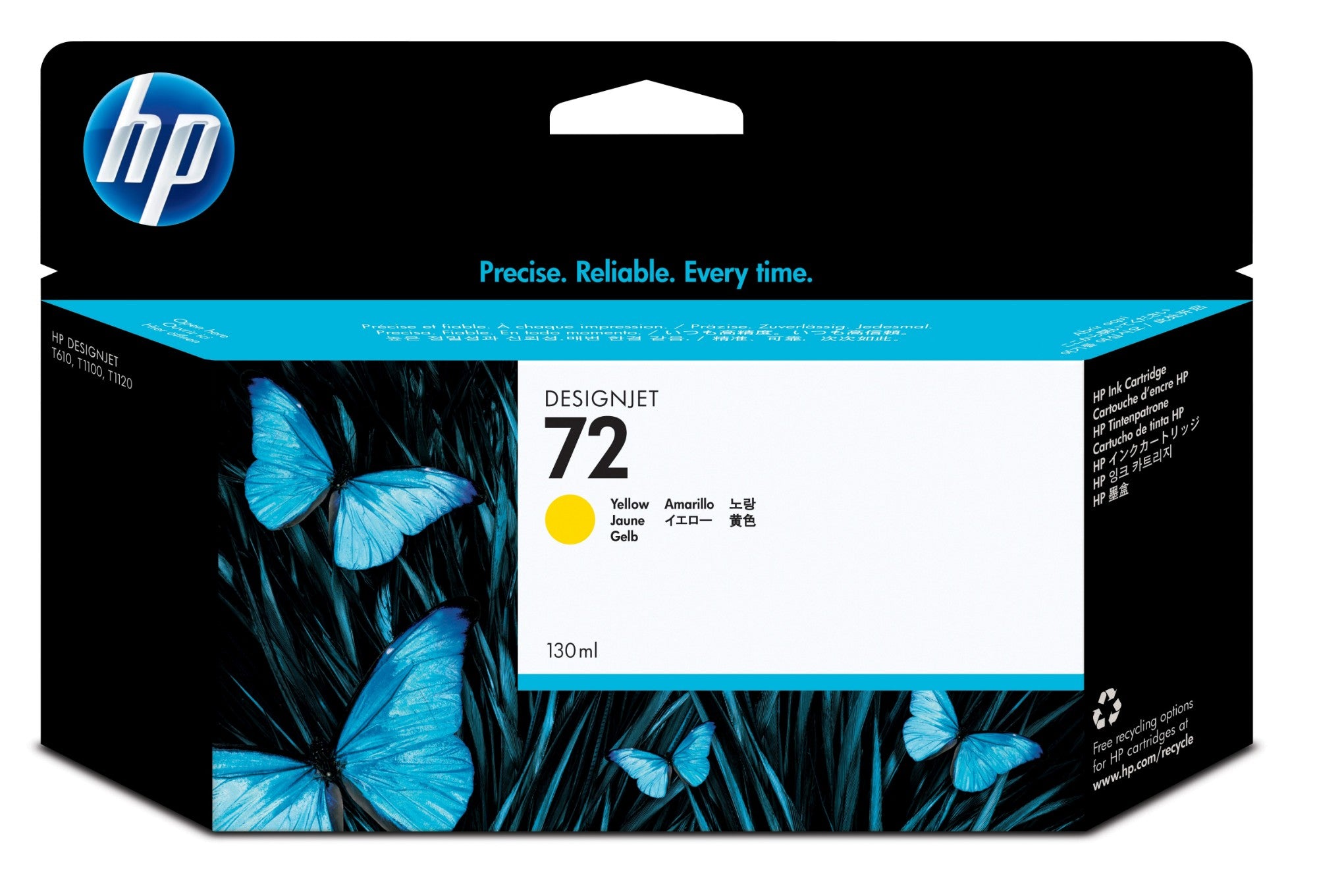 HP C9373A/72 Ink cartridge yellow 130ml for HP DesignJet T 1100/1200/1300/620