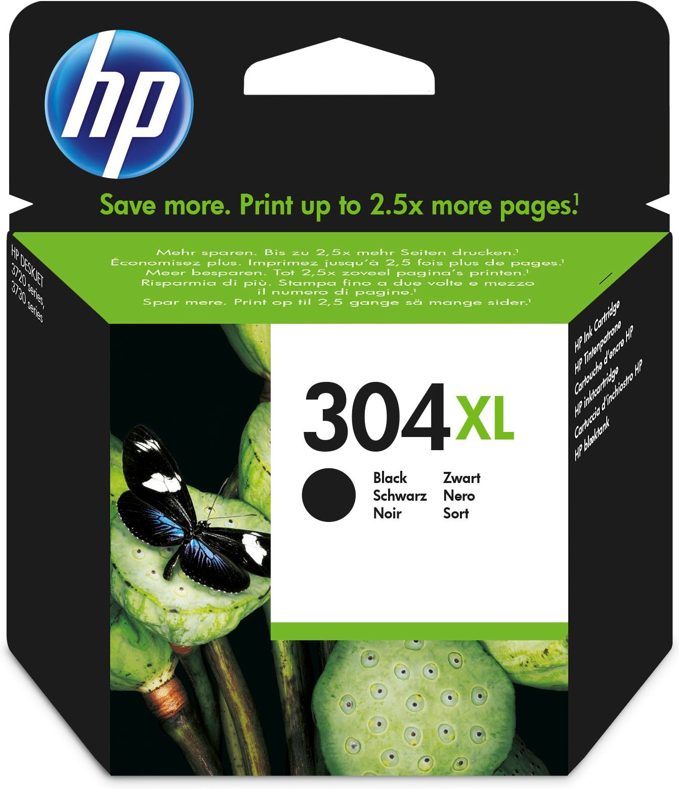 HP N9K08AE/304XL Printhead cartridge black high-capacity, 300 pages ISO/IEC 24711 6ml for HP DeskJet 2620/3720  - Printers & Scanners - HP