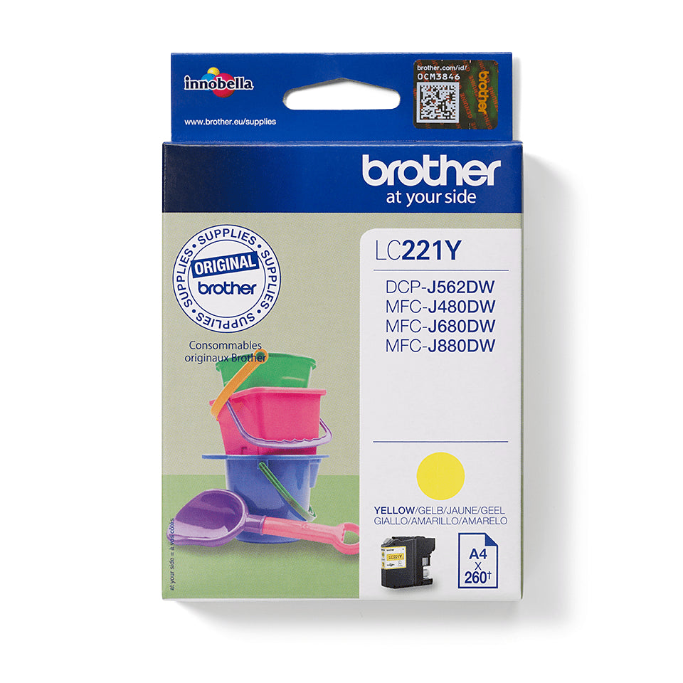 Brother LC-221Y Ink cartridge yellow, 260 pages ISO/IEC 24711 3,9ml for Brother DCP-J 562