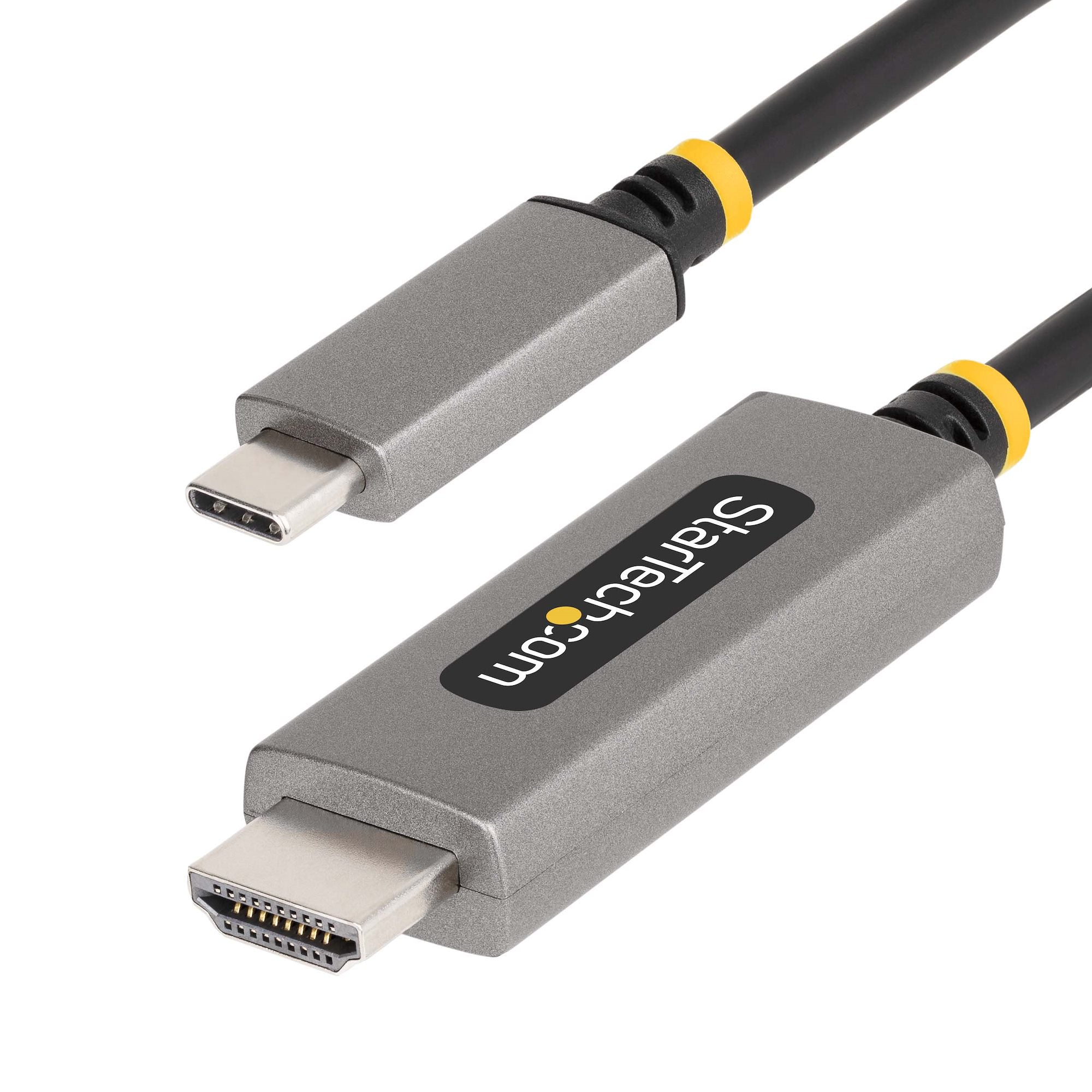 StarTech.com 3ft (1m) USB-C to HDMI Adapter Cable, 8K 60Hz, 4K 144Hz, HDR10, USB Type-C to HDMI 2.1 Video Converter Cable, USB-C DP Alt Mode/USB4/Thunderbolt 3/4 Compatible - USB-C Laptop to HDMI Monitor  - Computer Cables - StarTech.com