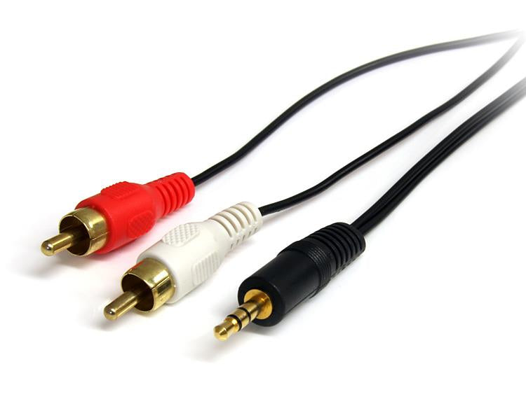 StarTech.com 3 ft Stereo Audio Cable - 3.5mm Male to 2x RCA Male  - Computer Cables - StarTech.com