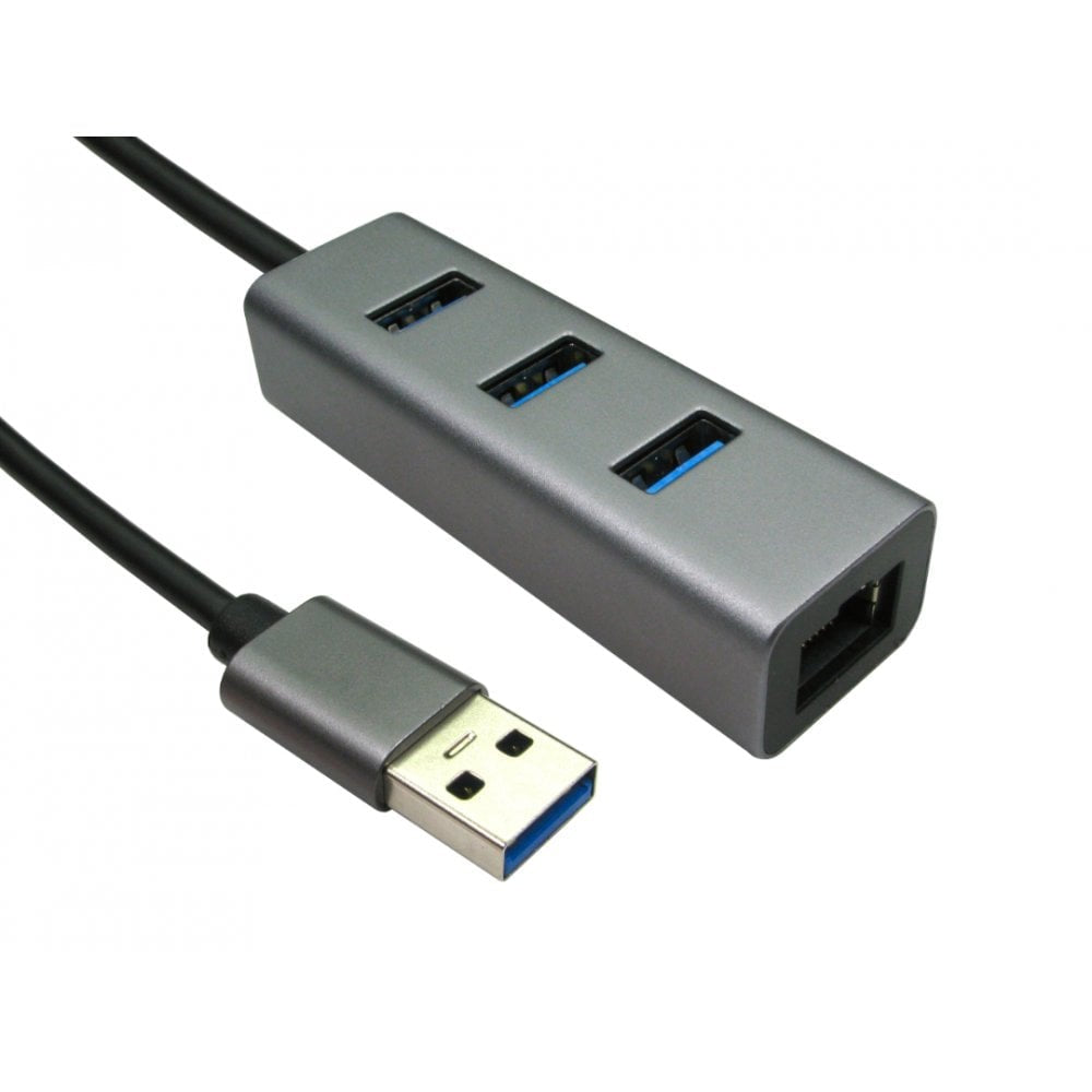 Cables Direct USB3-ETHGIGHUB laptop dock/port replicator USB 3.2 Gen 1 (3.1 Gen 1) Type-A Grey  - Computers - Cables Direct