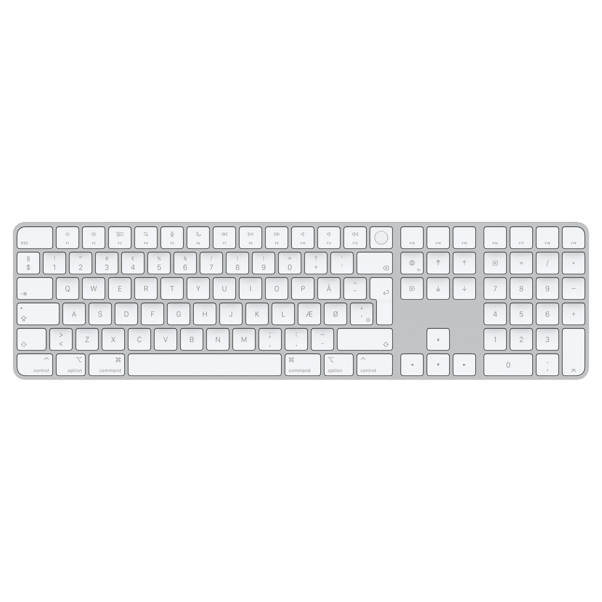 Apple Magic keyboard Universal USB + Bluetooth Danish Aluminium, White  -  - 