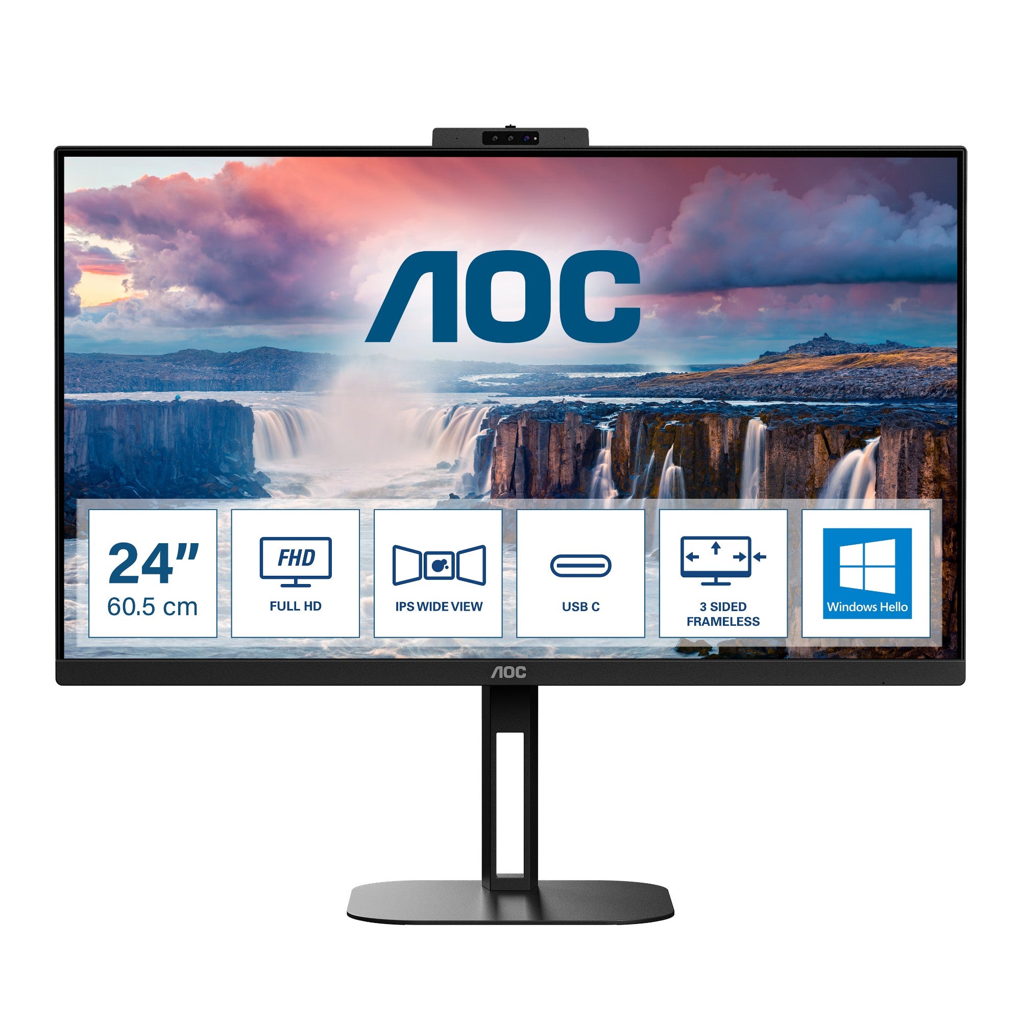 AOC V5 24V5CW/BK computer monitor 60.5 cm (23.8") 1920 x 1080 pixels Full HD LED Black