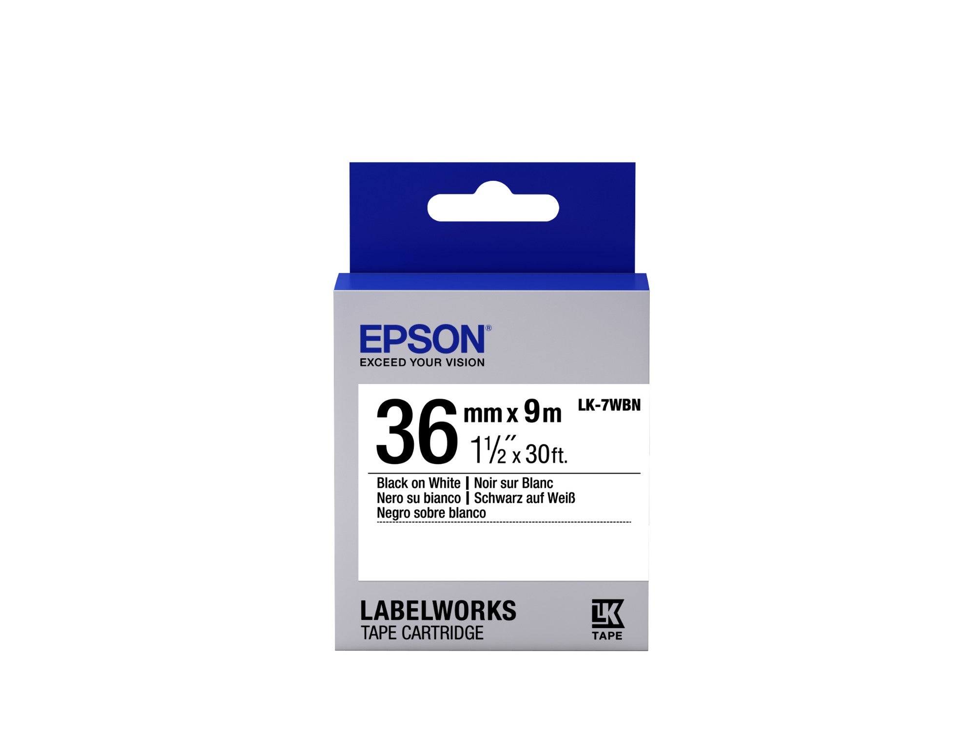 Epson C53S657006/LK-7WBN DirectLabel-etikettes black on white 36mm x 9m for Epson LabelWorks 4-36mm