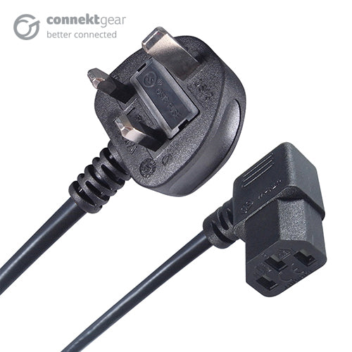5m UK Mains Power Cable UK Plug to Right Angled C13 Socket