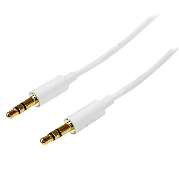 StarTech.com 2m White Slim 3.5mm Stereo Audio Cable - Male to Male  - Computer Cables - StarTech.com