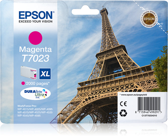 Epson C13T70234010/T7023 Ink cartridge magenta XL, 2K pages ISO/IEC 24711 21.3ml for Epson WP 4015/4025  - Printers & Scanners - Epson