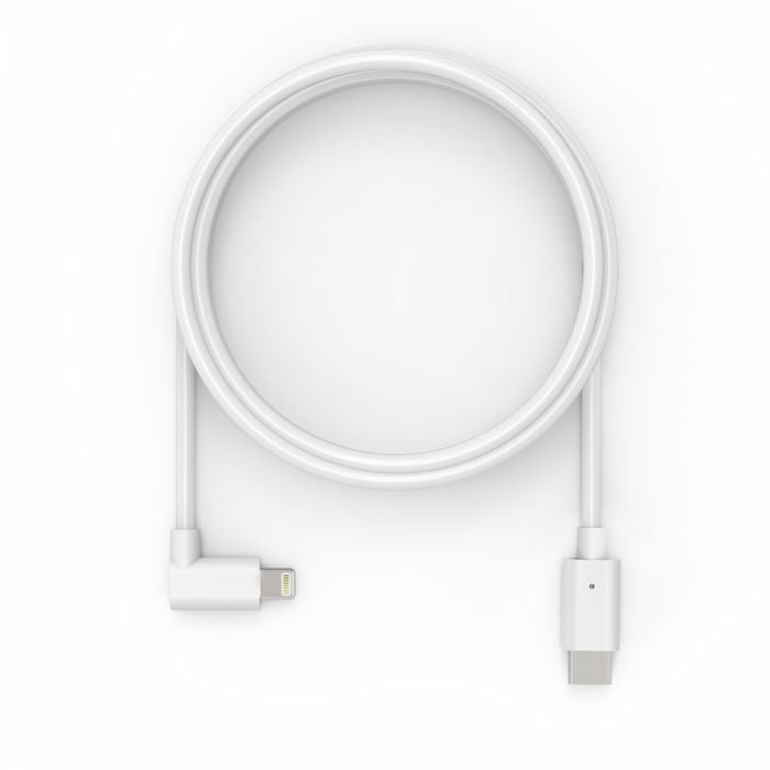 6ft USB-C Male to 90 Degree Lightning Charging Cable Right Angle White