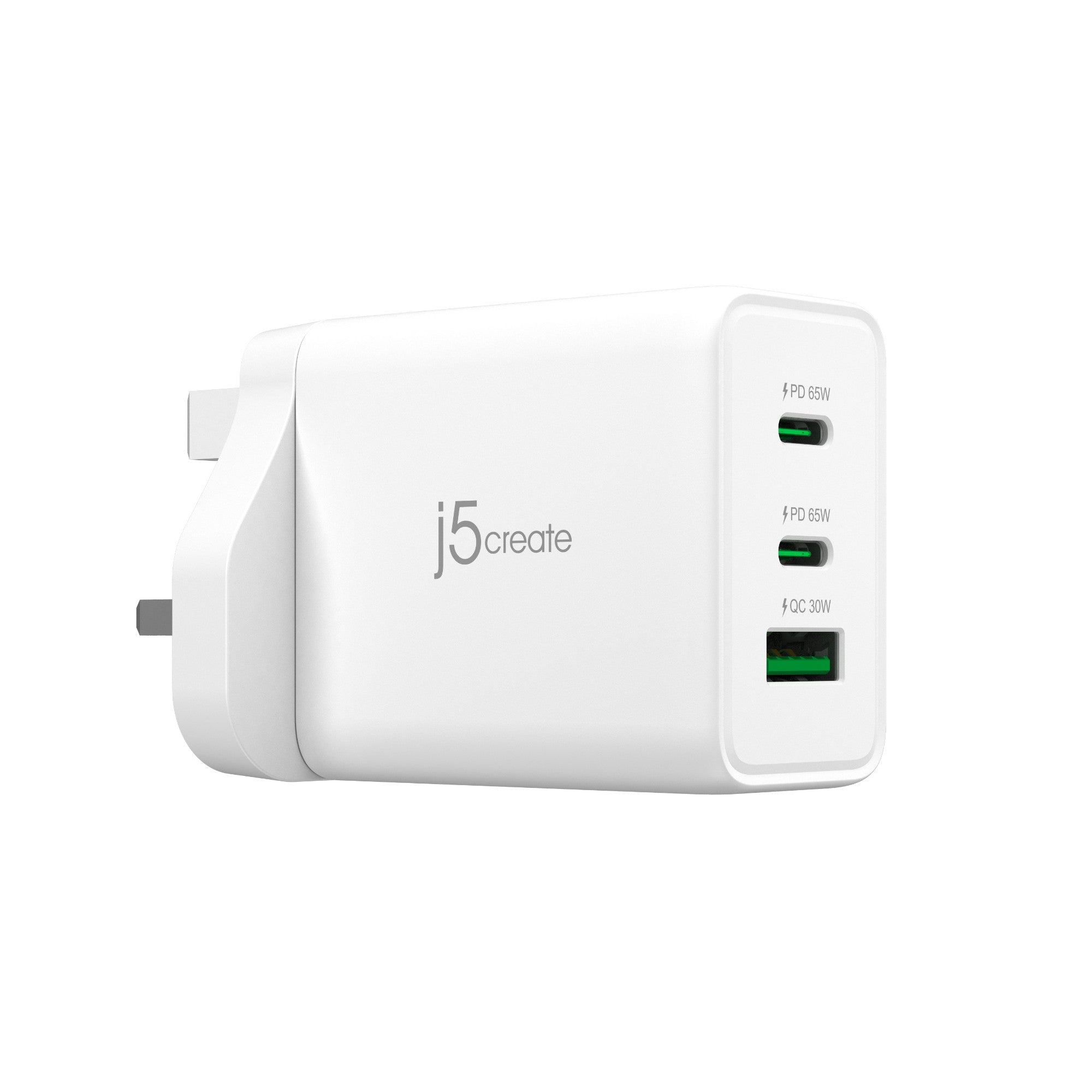 j5create JUP3365F-FN 65W GaN USB-C® 3-Port Charger - UK  - Batteries & Power Supplies - j5create