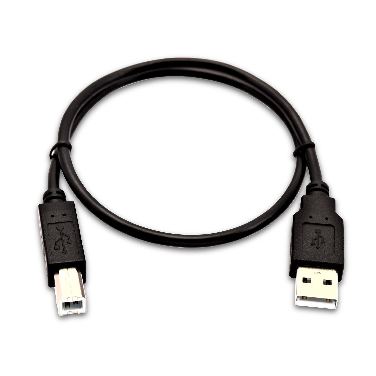 V7 Black USB Cable USB 2.0 A Male to USB 2.0 B Male 0.5m 1.6ft