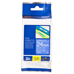 Brother TZE-555 DirectLabel white on blue Laminat 24mm x 8m for Brother P-Touch TZ 3.5-24mm/HSE/36mm/6-24mm/6-36mm  - Printers & Scanners - Brother