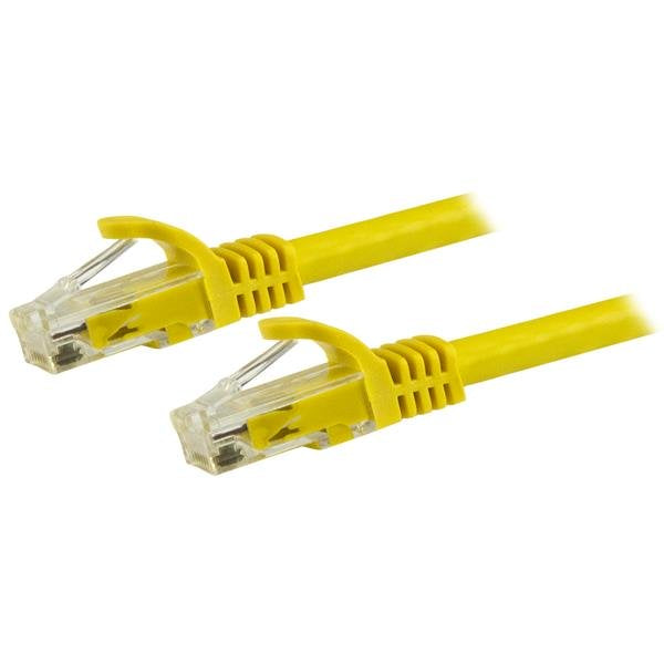 StarTech.com 15m CAT6 Ethernet Cable - Yellow CAT 6 Gigabit Ethernet Wire -650MHz 100W PoE RJ45 UTP Network/Patch Cord Snagless w/Strain Relief Fluke Tested/Wiring is UL Certified/TIA  - Computer Cables - StarTech.com