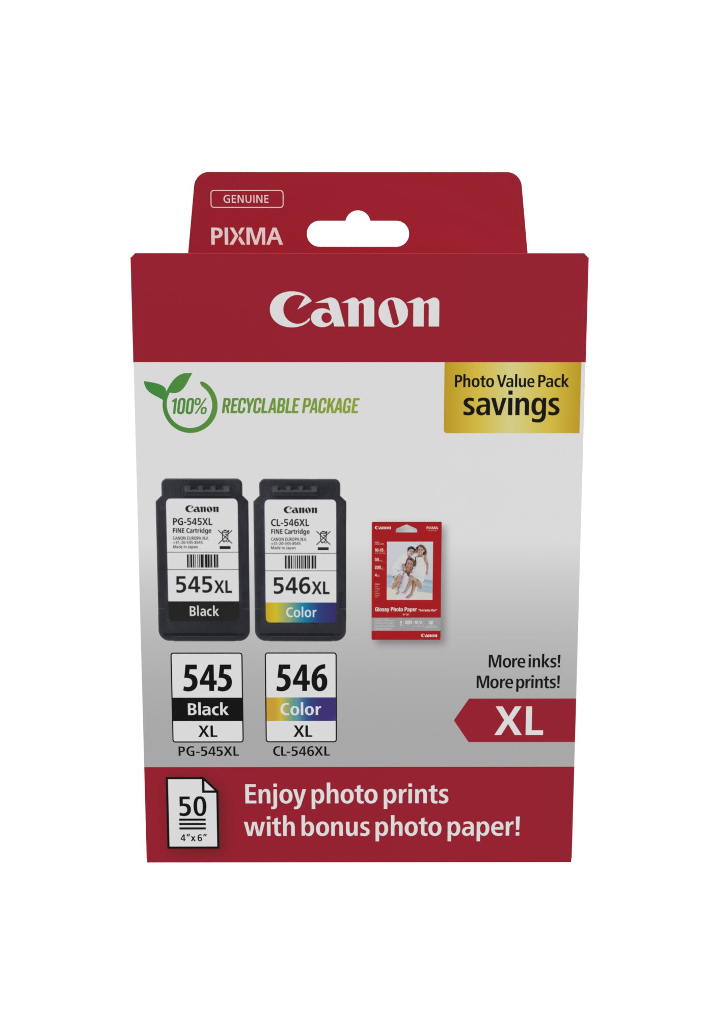 Canon 8286B011/PG-545+CL-546XL Printhead cartridge multi pack black + color high-capacity Blister 13ml + 11ml Pack=2 for Canon Pixma MG 2450  - Printers & Scanners - Canon