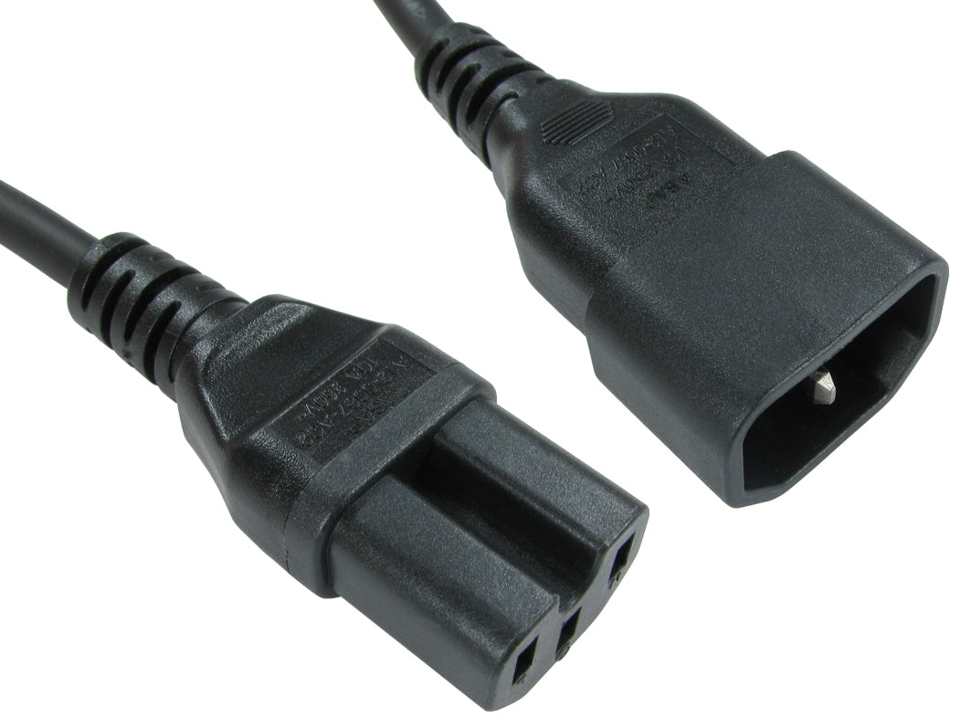 Cables Direct C14 - C15 1.8m Black C14 coupler C15 coupler  - Computer Cables - Cables Direct