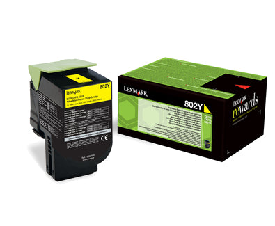 Lexmark 80C20Y0/802Y Toner-kit yellow return program, 1K pages ISO/IEC 19798 for Lexmark CX 310/410/510