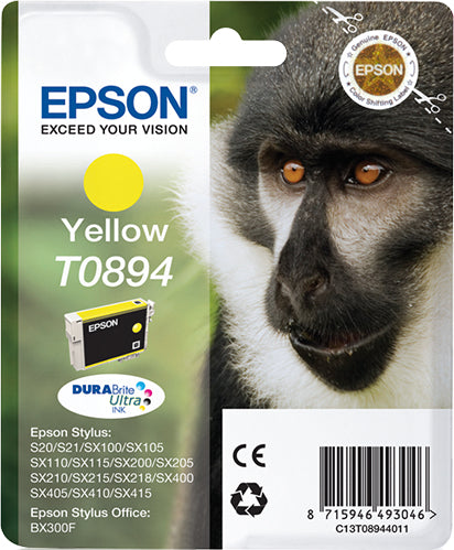 Epson C13T08944011/T0894 Ink cartridge yellow, 225 pages ISO/IEC 24711 3.5ml for Epson Stylus S 20/SX 115/SX 415
