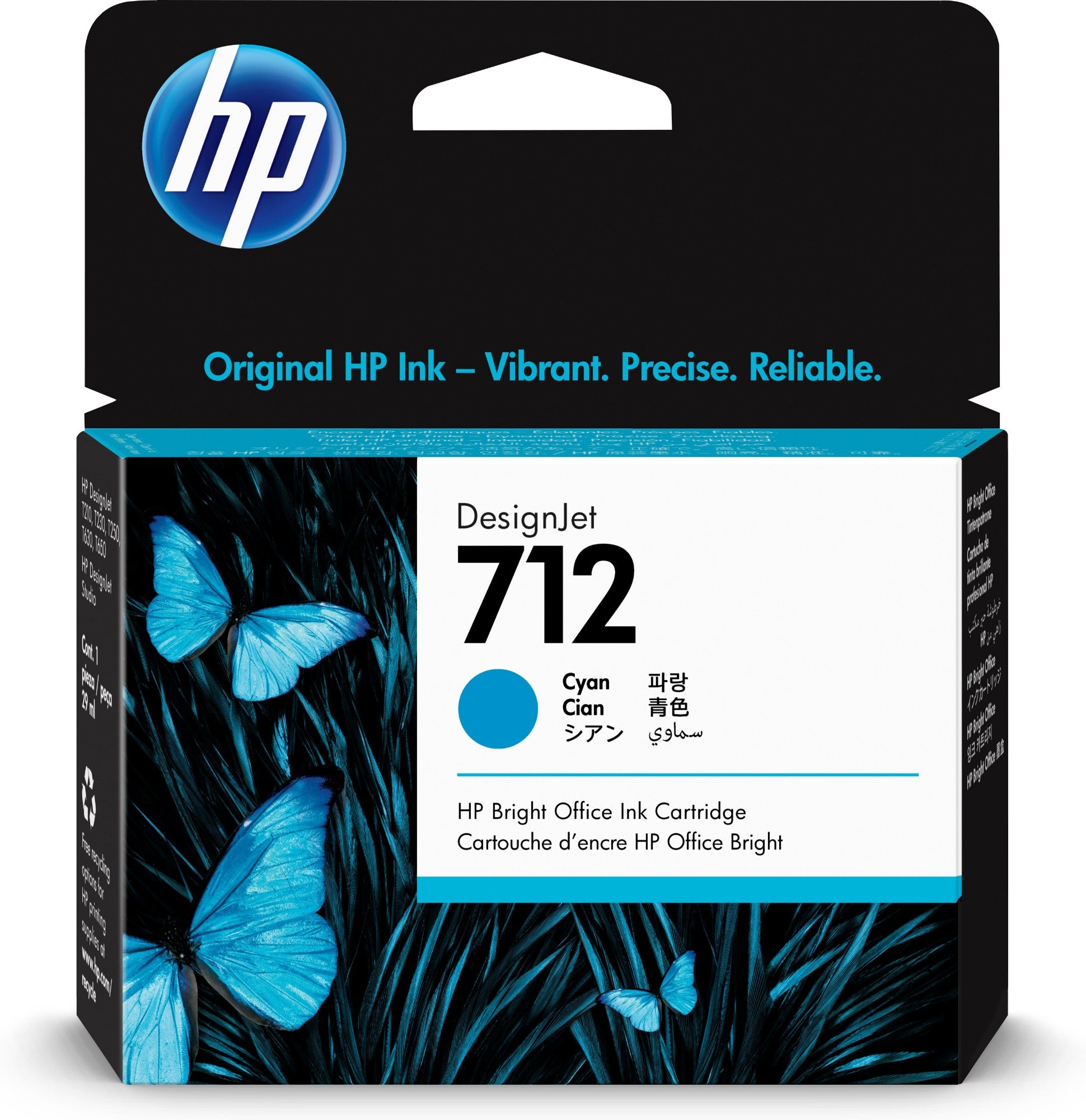 HP 3ED67A/712 Ink cartridge cyan 29ml for HP DesignJet T 200  - Printers & Scanners - HP