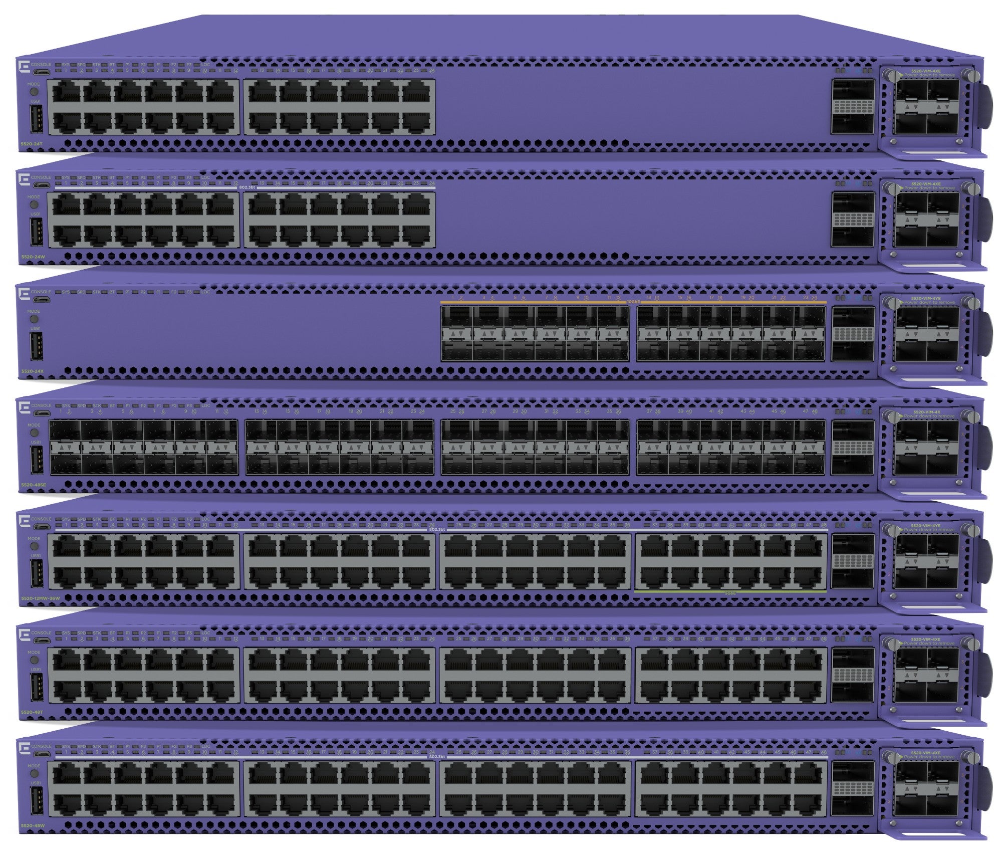 Extreme networks 5520-24X network switch Managed L2/L3 Purple