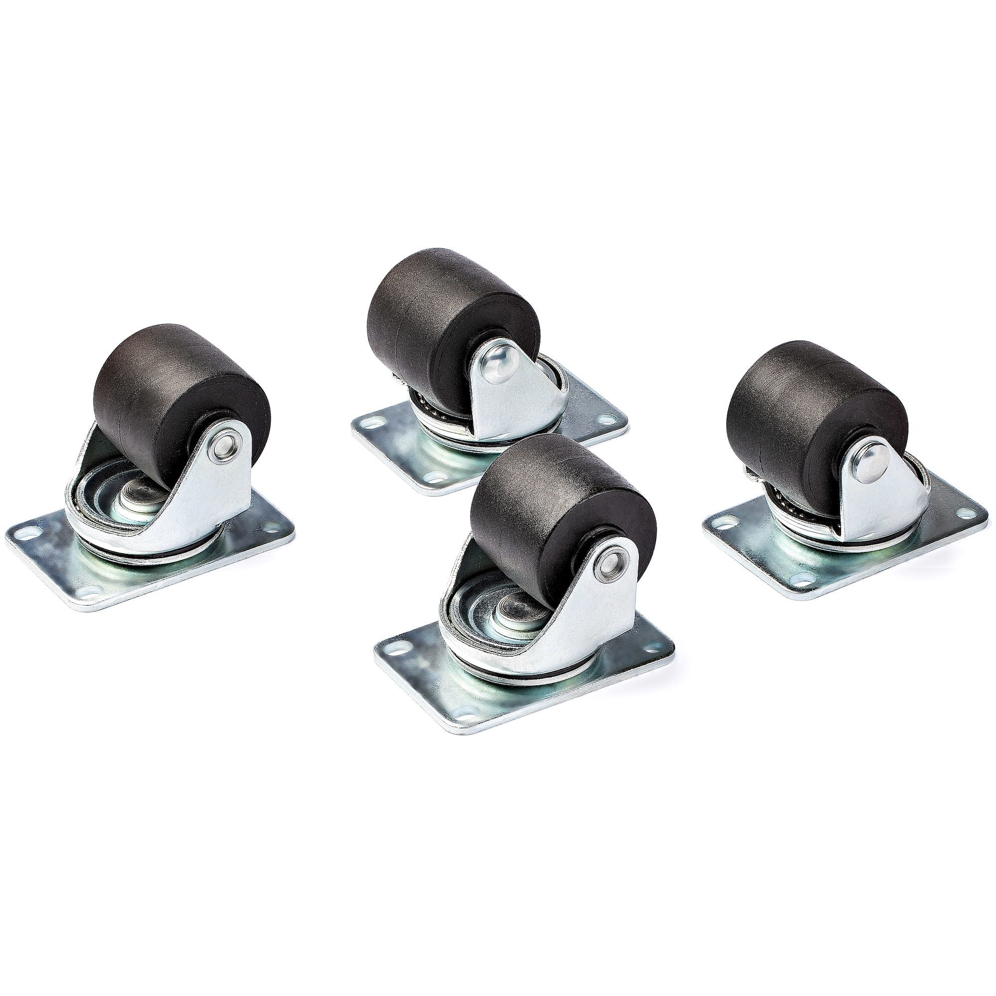 StarTech.com Heavy Duty Casters for Server Racks/Cabinets - Set of 4 Universal M6 2-inch Caster Kit - Replacement Swivel Caster Wheels (45x75mm pattern) for 4 Post Racks - Steel/Plastic