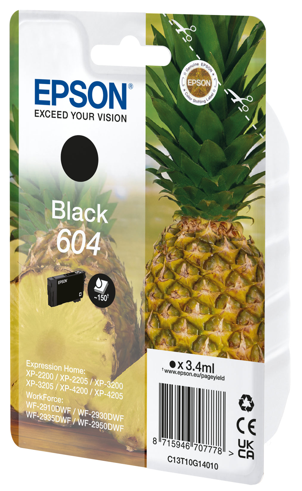 Epson C13T10G14020/604 Ink cartridge black Blister, 150 pages 3,4ml for Epson XP-2200