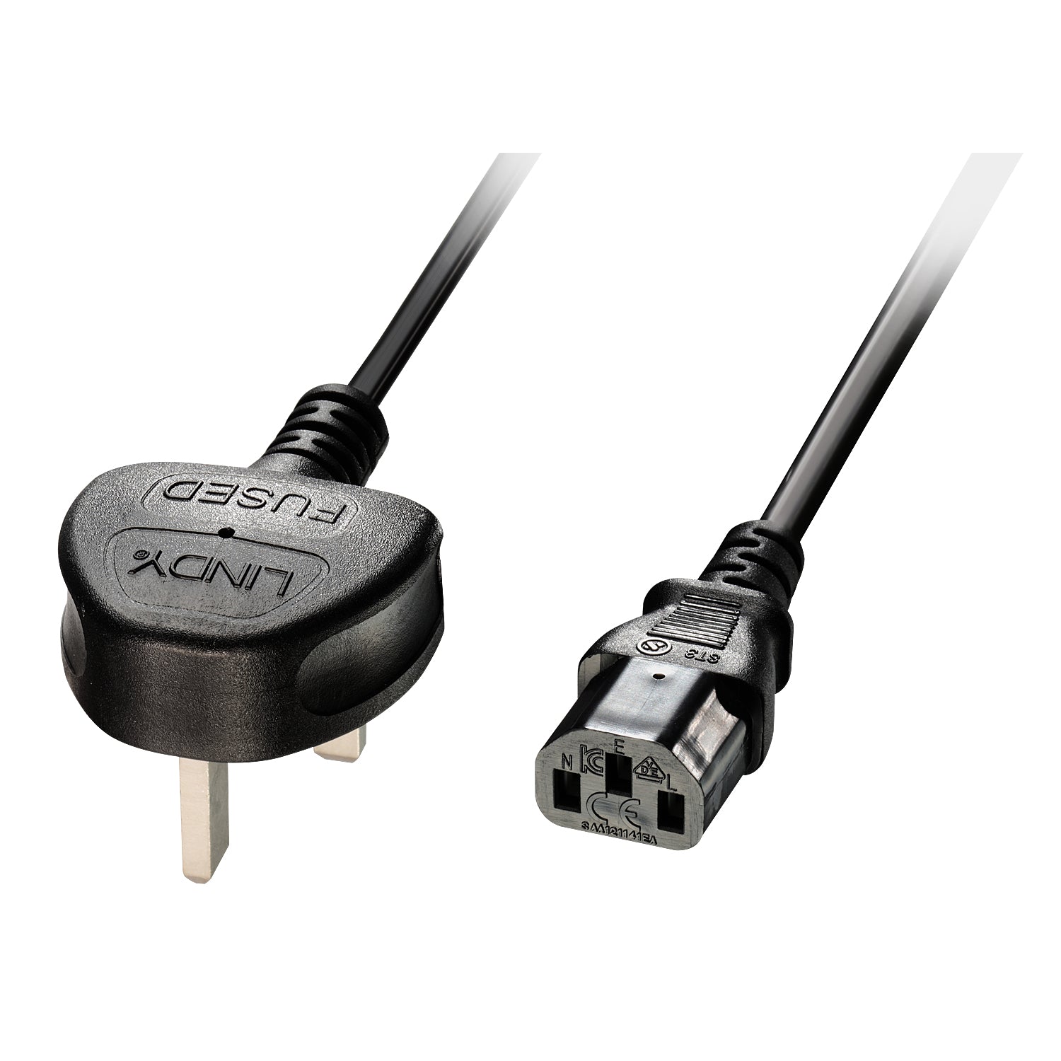 Lindy 3m UK 3 Pin Plug To IEC C13 Mains Power Cable, Black  - Computer Cables - Lindy