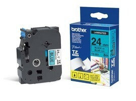 Brother TZE-551 DirectLabel black on blue Laminat 24mm x 8m for Brother P-Touch TZ 3.5-24mm/HSE/36mm/6-24mm/6-36mm