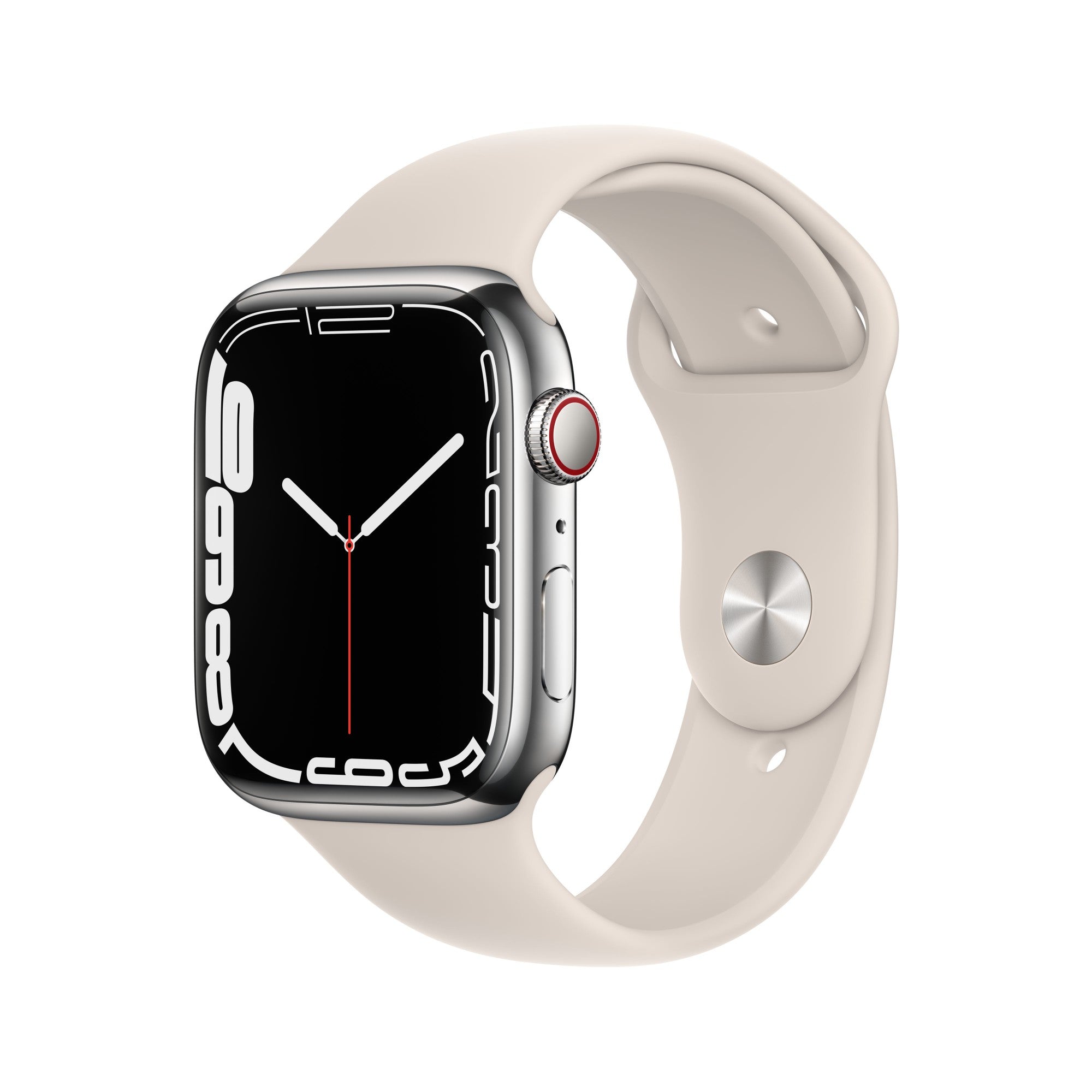 Apple Watch Series 7 OLED 45 mm Digital Touchscreen 4G Silver Wi-Fi GPS (satellite)