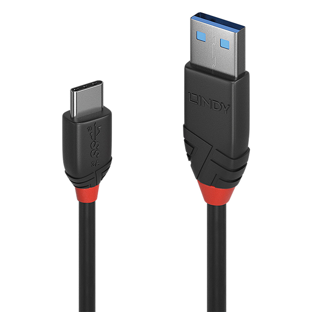 Lindy 1m USB 3.2 Type A to C Cable, 10Gbps, Black Line  - Computer Cables - Lindy