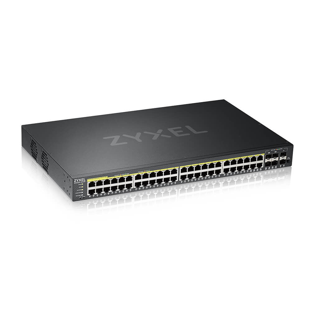 Zyxel GS2220-50HP-GB0101F network switch Managed L2 Gigabit Ethernet (10/100/1000) Power over Ethernet (PoE) Black  - Networking - Zyxel