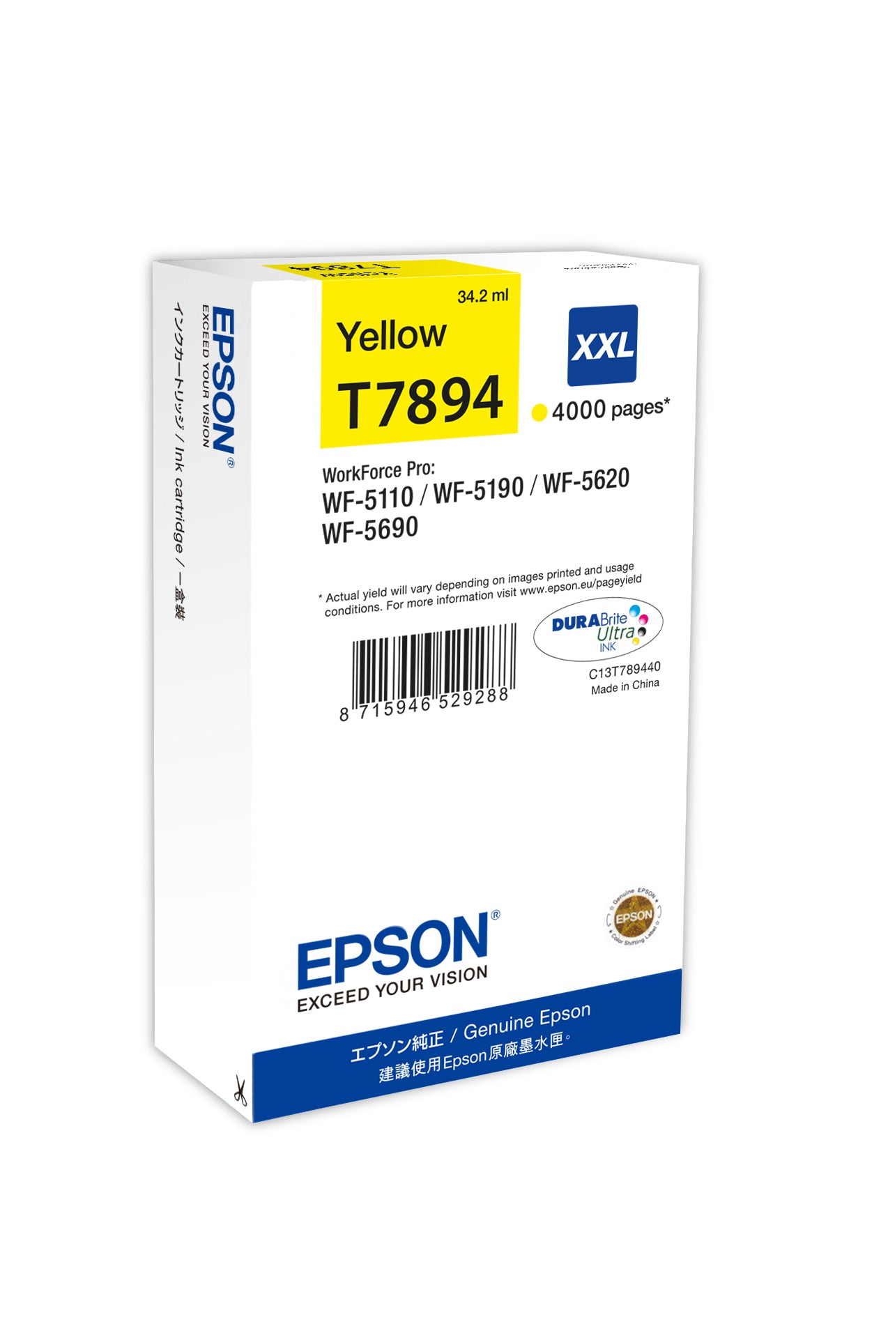 Epson C13T789440/T7894XXL Ink cartridge yellow extra High-Capacity XXL, 4K pages 34ml for Epson WF 5110