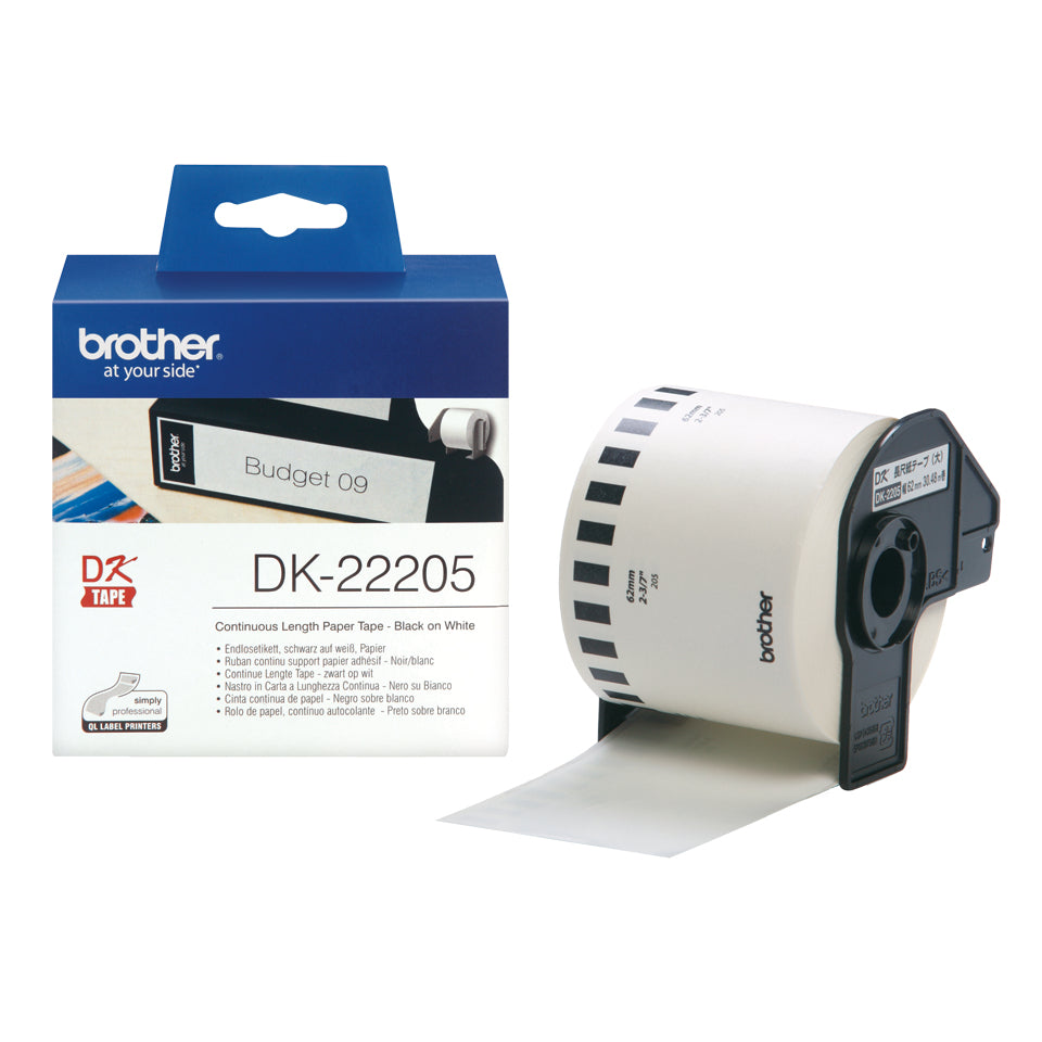 Brother DK-22205 DirectLabel Etikettes white 62mm x 30,48m for Brother P-Touch QL/700/800/QL 12-102mm/QL 12-103.6mm