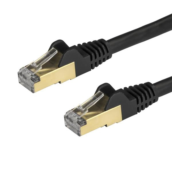 StarTech.com 1m CAT6a Ethernet Cable - 10 Gigabit Shielded Snagless RJ45 100W PoE Patch Cord - 10GbE STP Network Cable w/Strain Relief - Black Fluke Tested/Wiring is UL Certified/TIA