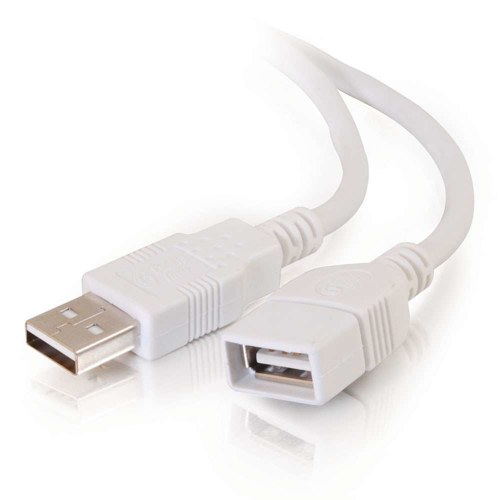 C2G 3m USB 2.0 A Male to A Female Extension Cable - White  - Computer Cables - C2G