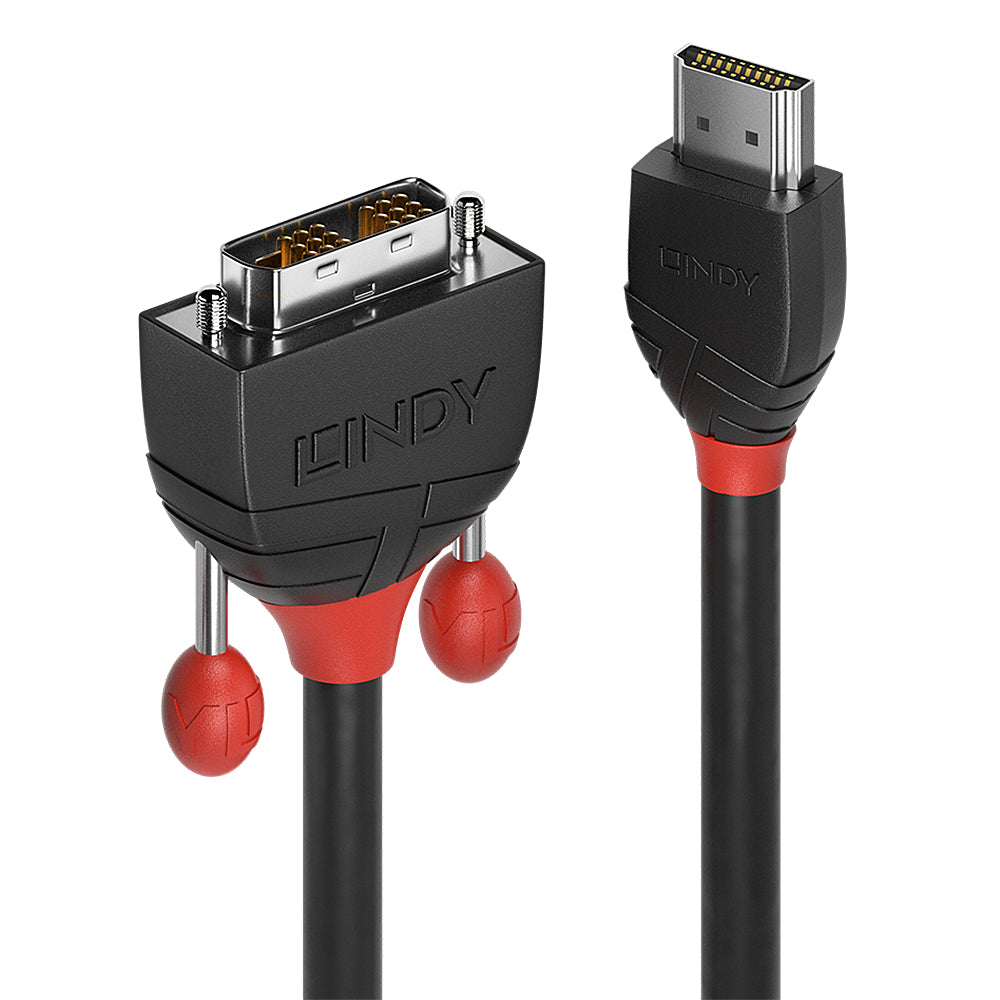 Lindy 3m HDMI to DVI Cable, Black Line  - Computer Cables - Lindy