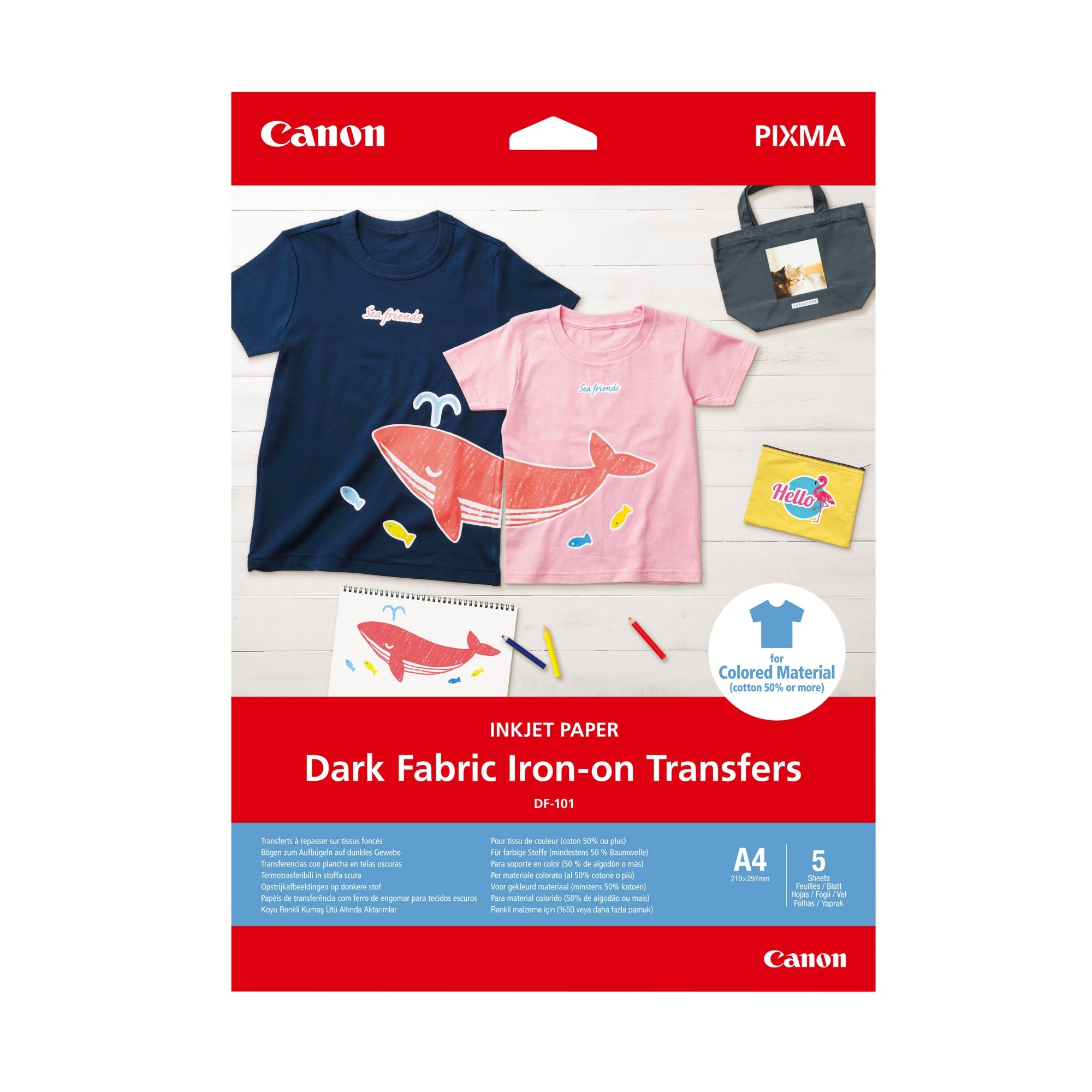 Canon DF-101 Dark Fabric Iron-on Transfers, A4, 5 sheets  - AV & Photo - Canon