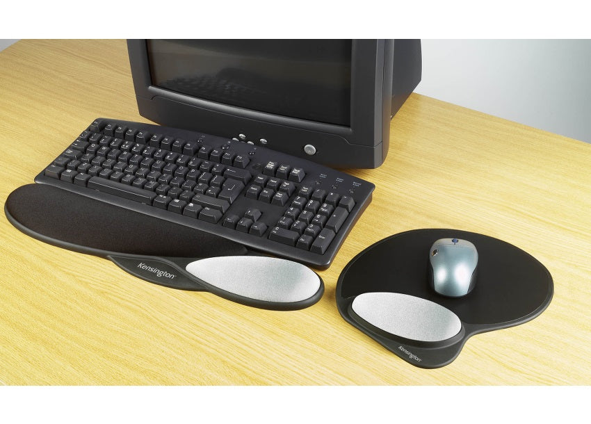Kensington Memory Gel Mouse Pad with Integral Wrist Support - Black/Grey