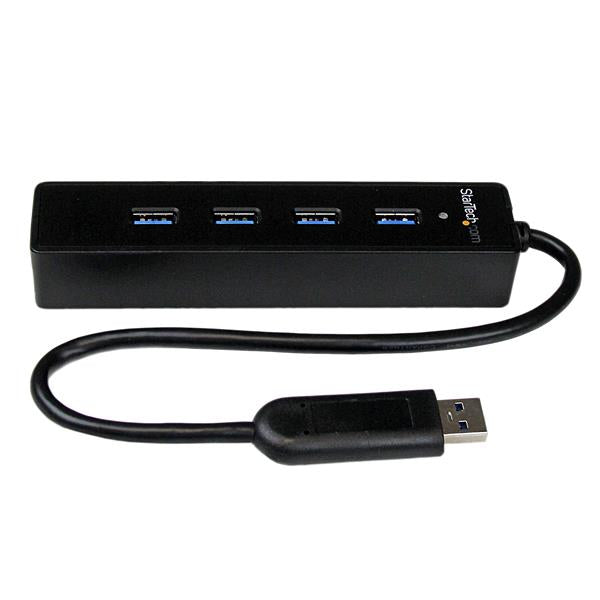 StarTech.com 4 Port Portable SuperSpeed USB 3.0 Hub with Built-in Cable~4 Port Portable SuperSpeed USB 3.0 Hub with Built-in Cable - 5Gbps