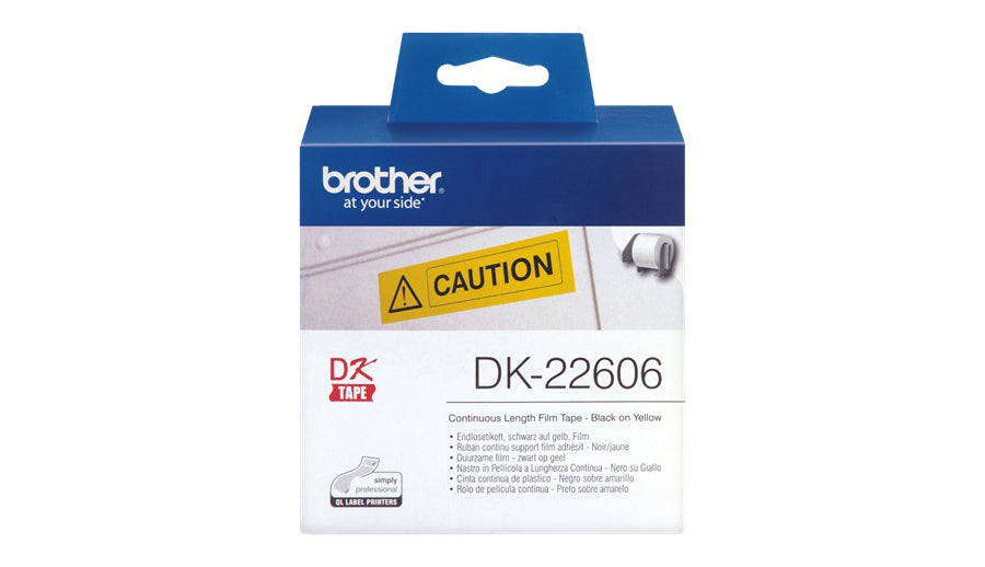 Brother DK-22606 DirectLabel Etikettes yellow 62mm x 15,24m for Brother P-Touch QL/700/800/QL 12-102mm/QL 12-103.6mm