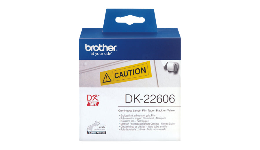 Brother DK-22606 DirectLabel Etikettes yellow 62mm x 15,24m for Brother P-Touch QL/700/800/QL 12-102mm/QL 12-103.6mm  - Printers & Scanners - Brother