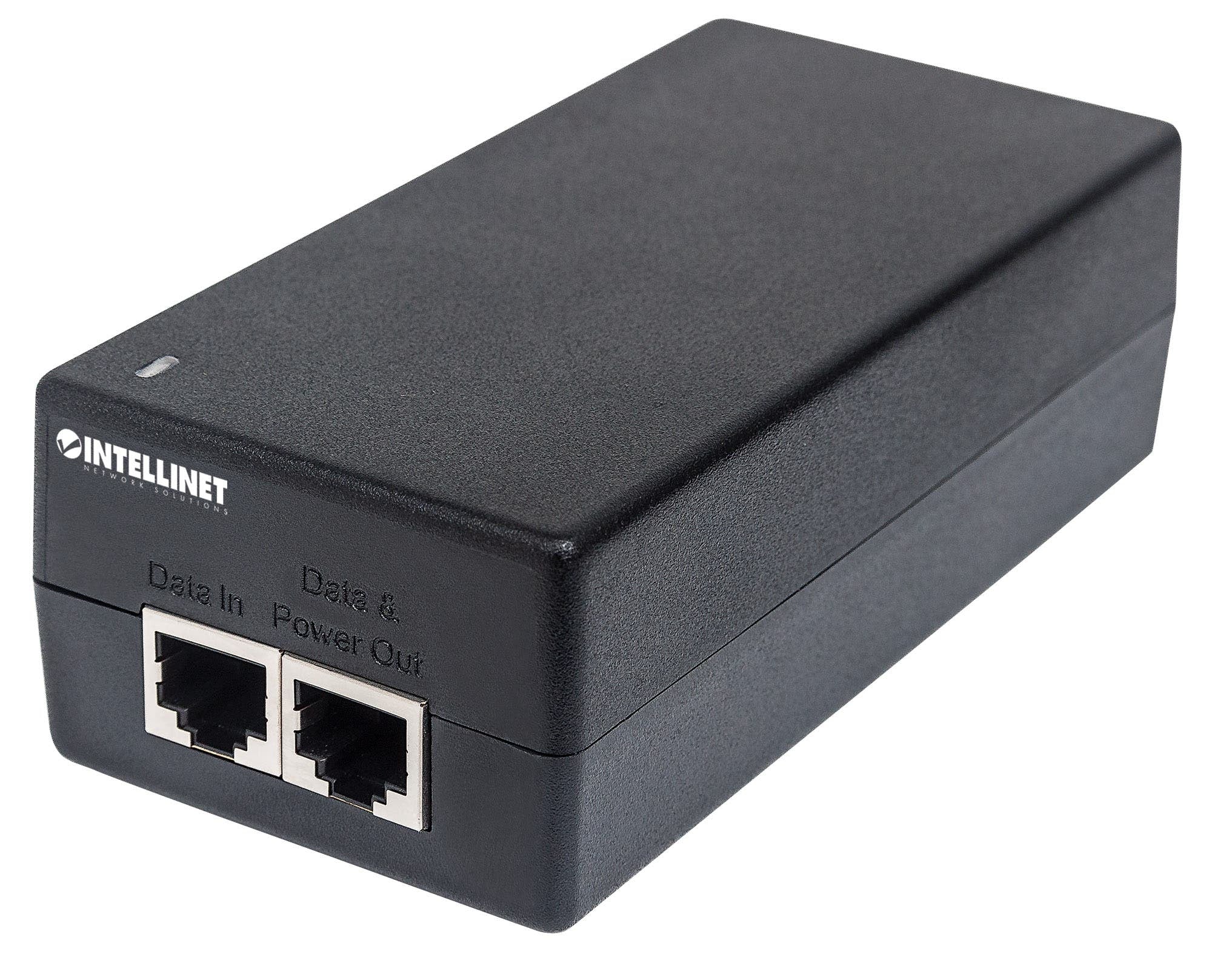 Intellinet Gigabit Ultra PoE+ Injector, 1 x 60 W Port, IEEE 802.3bt and IEEE 802.3at/af Compliant, Plastic Housing (UK Power Cord)