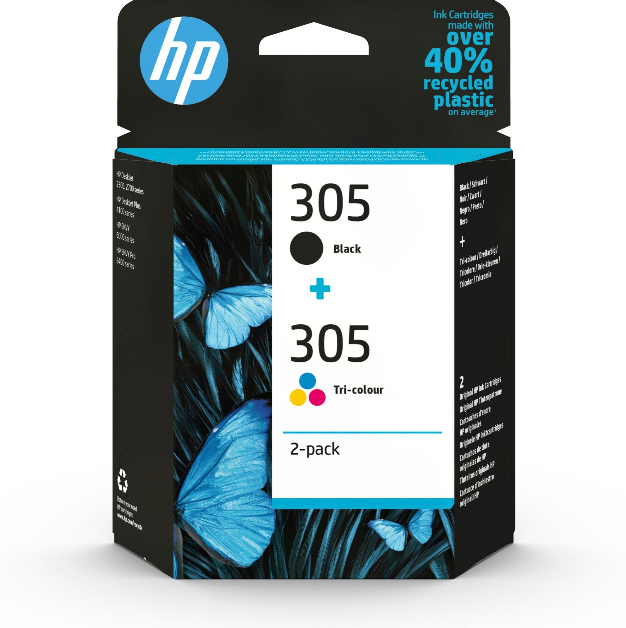 HP 6ZD17AE/305 Printhead cartridge multi pack black + color, 2x120 pages 4ml 120pg + 100pg Pack=2 for HP DeskJet 2710/e/Envy 6020/Envy 6020 e